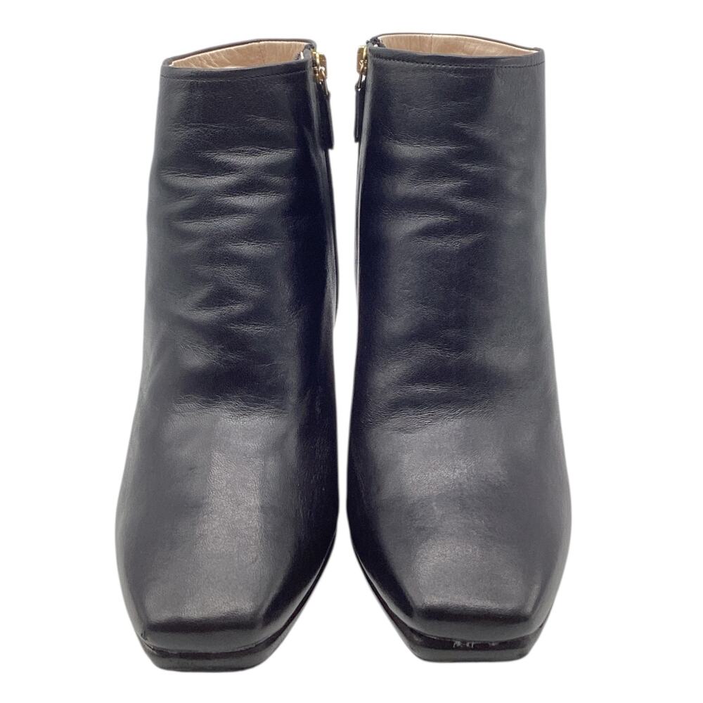 Prada Ankle Booties Women’s Size 10/11 Nappa Leather Square Toe in Black - Picture 3 of 7